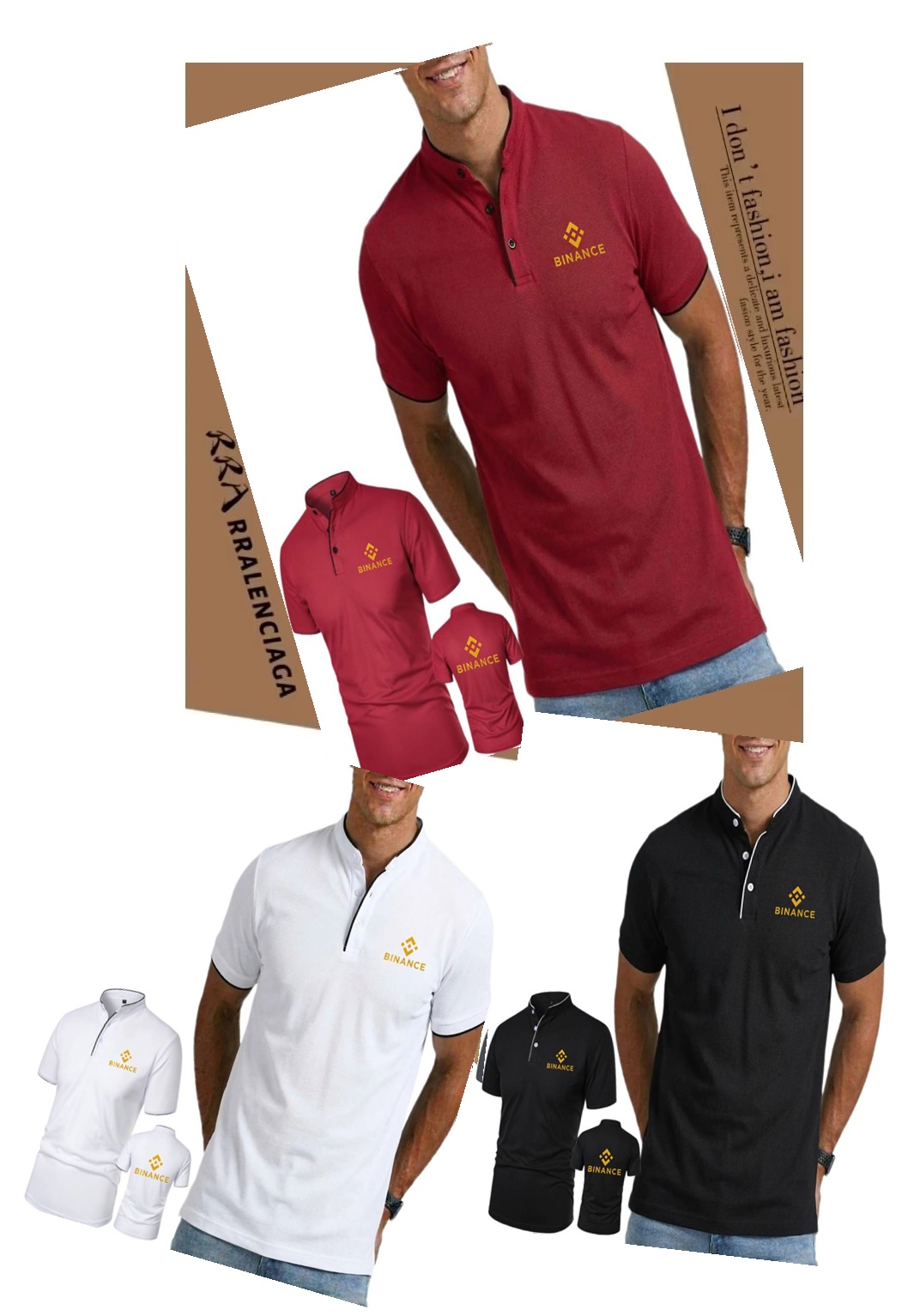 Cycling - Men's Perfection Henley Shirts Binance Crypto