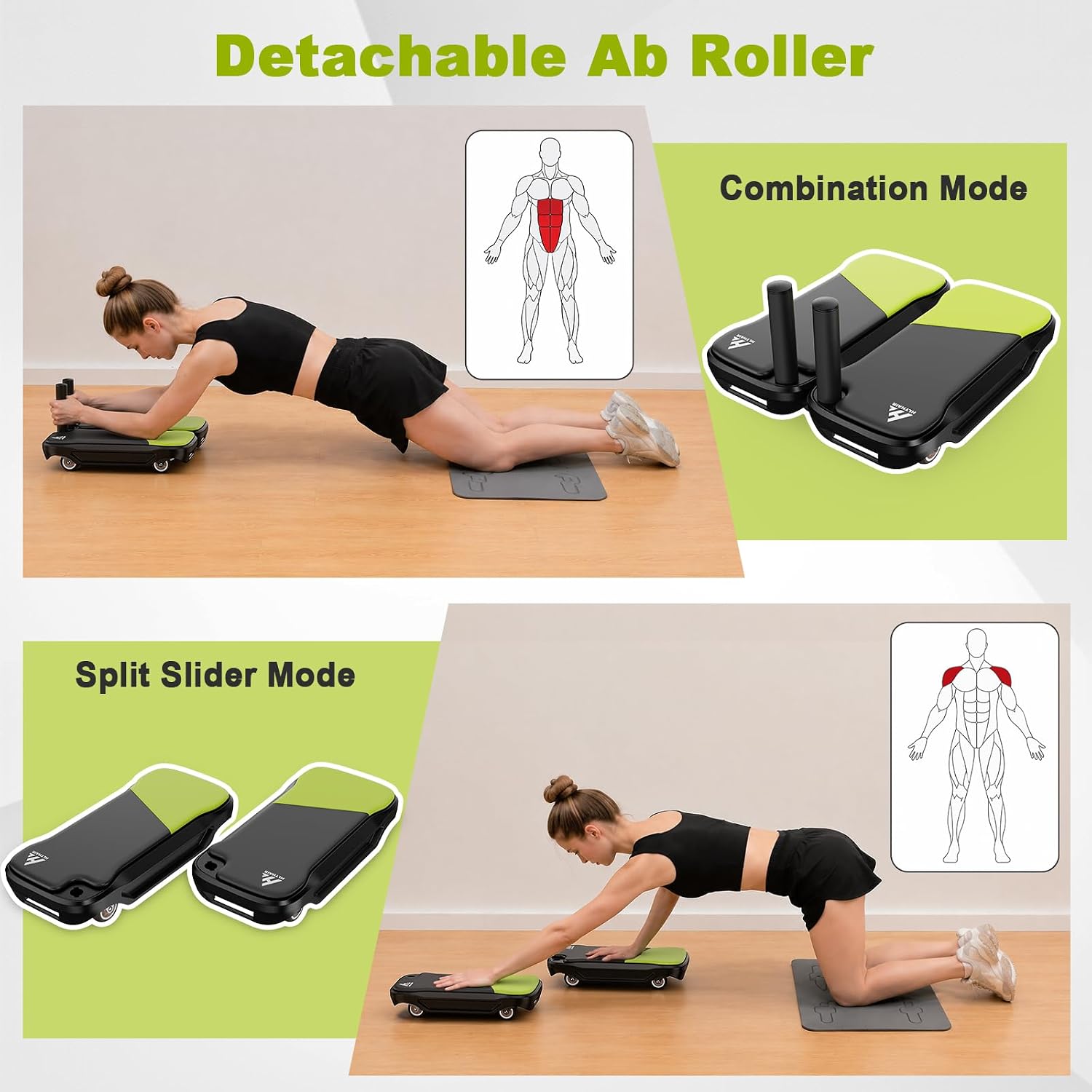 Ab Wheel Core Trainer with Det - Ab Roller Wheel With Elbow Support review and price