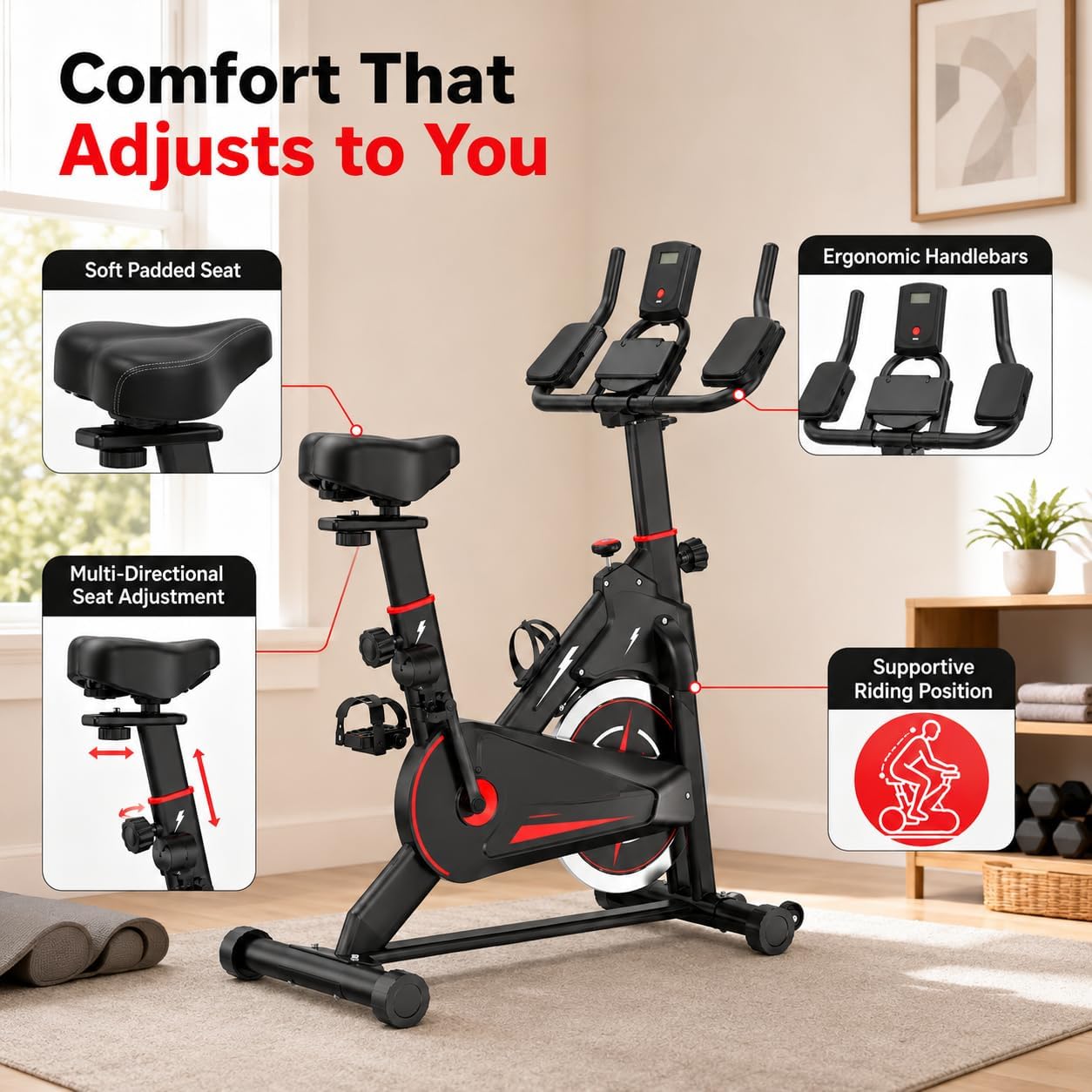 Indoor Magnetic Exercise Bike, - Exercise Bike Magnetic Resistance review and price